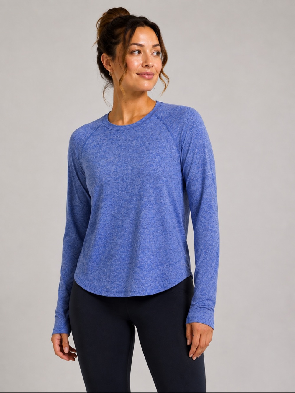 #421 Lululemon License to Train Long Sleeve Heathered Pipe Dream Blue 10/12
